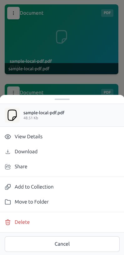 Selecting asset and clicking Share