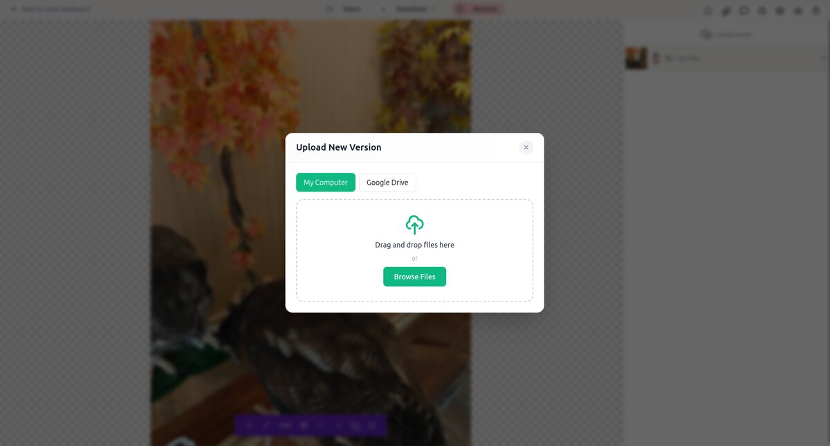 Uploading a new version